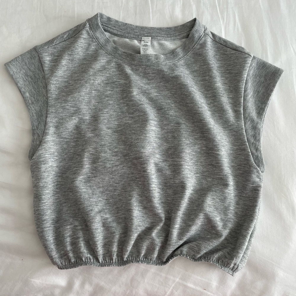 ALO Yoga Grey Dreamy Crop Sport Top